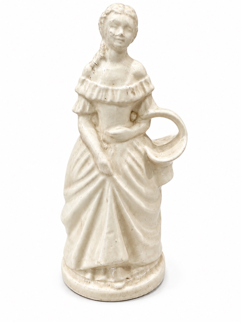 Rare Vintage White Lady Figurine Ceramic Porcelain Victorian Style Impressed 740